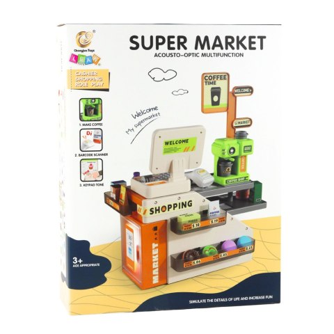 LEAN Toys Kasa Fiskalna Sklepowa Kawiarnia Akcesoria Światła Dźwięki 70 el.