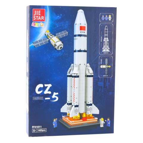 LEAN Toys Klocki Konstrukcyjne Rakieta Kosmiczna Satelita CZ-5 1403 el.