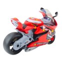 LEAN Toys Motocykl Do Rozkręcania 2w1 DIY Warsztat Światła Dźwięki Dym Czerwony 43cm