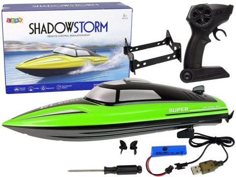 LEAN Toys Motorówka R/C 2,4G Zielona Podstawka