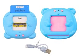 LEAN Toys Tablet Do Kart Edukacja Nauka Języka Polski Angielski 224 Słowa Niebieski