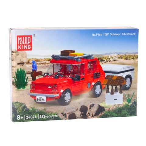 LEAN Toys Zestaw Klocków Konstrukcyjnych Samochód Fiat 126 Maluch Z Przyczepą 393 el.