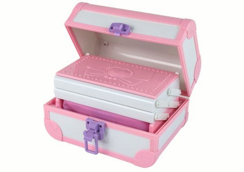 LEAN Toys Zestaw Piękności Kosmetyki Makijaż Robienie Paznokci Różowy Kuferek