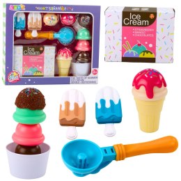 LEAN Toys Zestaw Słodkości Lody Dla Dzieci Łyżka Do Lodów Pudełko 14 el.
