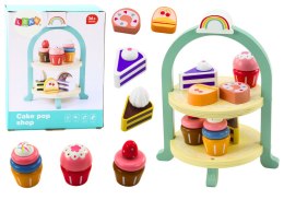 LEAN Toys Zestaw Słodyczy Ciasta Babeczki Stojak Drewniany