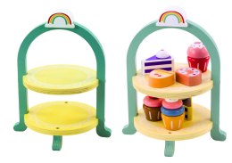 LEAN Toys Zestaw Słodyczy Ciasta Babeczki Stojak Drewniany