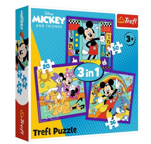 Trefl Puzzle Puzzle - 3w1 (20, 36, 50) - Miki i jego wesoła ekipa - Myszka Miki i Przyjaciele - Trefl 34894