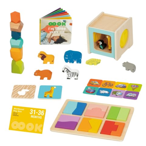 WOOPIE GREEN Box Pudełko XXL Montessori Edukacyjne 7w1 Sensoryczne 31-36 Mies. FSC