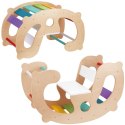 WOOPIE GREEN Drewniany Tęczowy Bujak i Mostek 2w1 Montessori FSC
