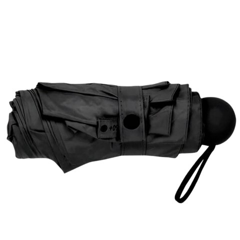 LEAN Parasolka Kieszonkowa Składana z Ochroną UV UPF 50+ Etui Czarna 90 cm