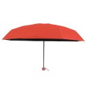 LEAN Parasolka Kieszonkowa Składana z Ochroną UV UPF 50+ Etui Czerwona 90 cm