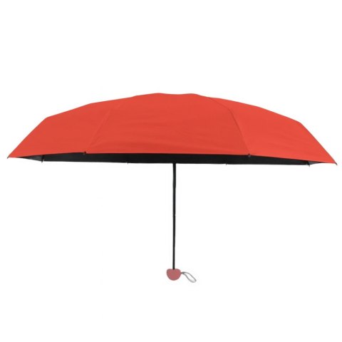 LEAN Parasolka Kieszonkowa Składana z Ochroną UV UPF 50+ Etui Czerwona 90 cm