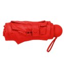 LEAN Parasolka Kieszonkowa Składana z Ochroną UV UPF 50+ Etui Czerwona 90 cm
