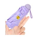 LEAN Parasolka Kieszonkowa Składana z Ochroną UV UPF 50+ Etui Fioletowa 90 cm