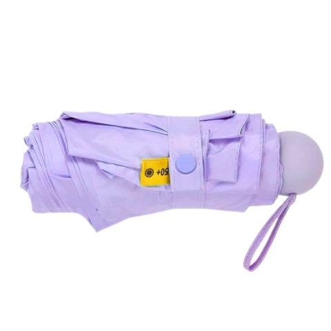 LEAN Parasolka Kieszonkowa Składana z Ochroną UV UPF 50+ Etui Fioletowa 90 cm