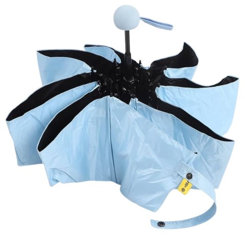 LEAN Parasolka Kieszonkowa Składana z Ochroną UV UPF 50+ Etui Niebieska 90 cm