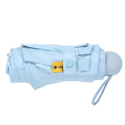 LEAN Parasolka Kieszonkowa Składana z Ochroną UV UPF 50+ Etui Niebieska 90 cm