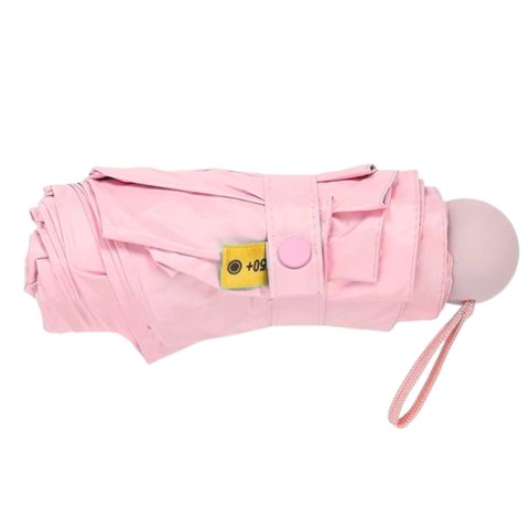 LEAN Parasolka Kieszonkowa Składana z Ochroną UV UPF 50+ Etui Różowa 90 cm