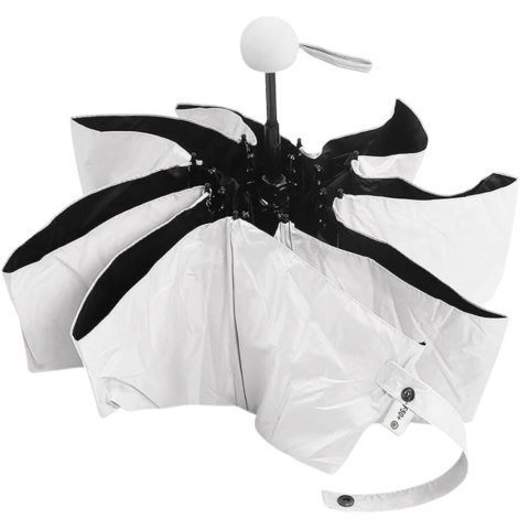 LEAN Parasolka Kieszonkowa Składana z Ochroną UV UPF 50+ Etui Szara 90 cm