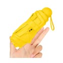 LEAN Parasolka Kieszonkowa Składana z Ochroną UV UPF 50+ Etui Żółta 90 cm