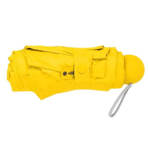 LEAN Parasolka Kieszonkowa Składana z Ochroną UV UPF 50+ Etui Żółta 90 cm