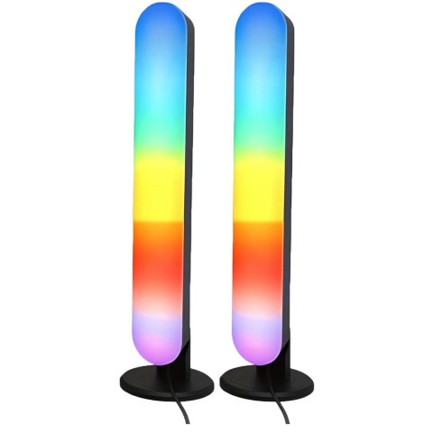 LEAN Zestaw Lampy Ambient RGB LED Gamingowe na Biurko Pilot 2 szt.