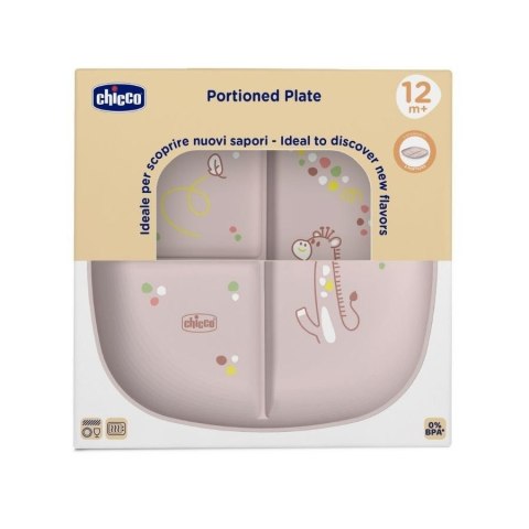 Talerz 3-dzielny beżowy 12m+