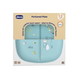 Talerz 3-dzielny niebieski 12m+