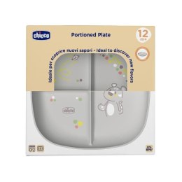 Talerz 3-dzielny szary 12m+