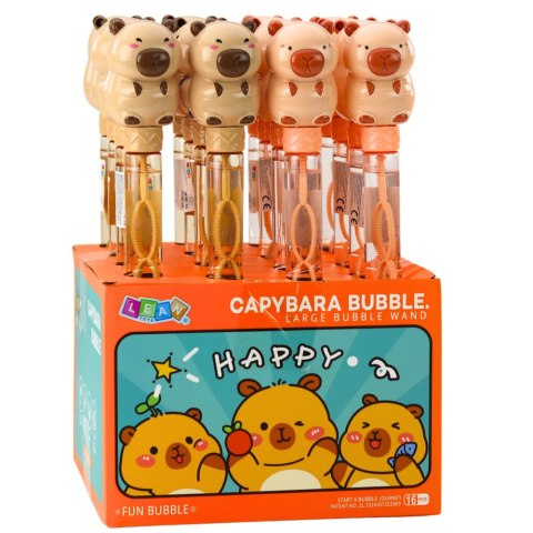 LEAN TOYS Bańki Mydlane Duża Różdżka Rozkładana Kapibara 35 cm 120 ml