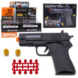 LEAN TOYS Mini Pistolet Broń Na Naboje I Łuski Czarny 13,5 cm