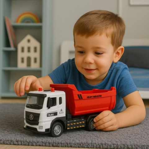 LEAN Toys Ciężarówka Wywrotka Metalowa Kabina Ruchoma Skrzynia Światła Dźwięki