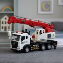LEAN Toys Ciężarówka Z Dźwigiem Metalowa Kabina Regulowany Wysięgnik Światła Dźwięki