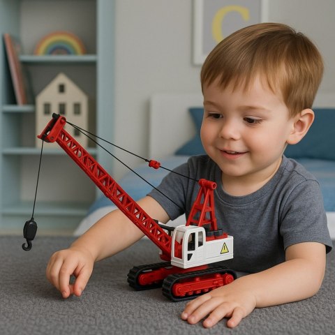 LEAN Toys Dźwig Gąsienicowy Kratownicowy Regulacja Światła Dźwięki Metalowy