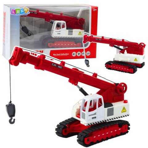 LEAN Toys Dźwig Gąsienicowy Obrotowa Kabina Regulacja Światła Dźwięki Metalowy