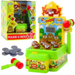 LEAN Toys Gra Zręcznościowa Interaktywna Whack-A-Mole Uderz Młotkiem Kreciki