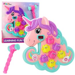 LEAN Toys Gra Zręcznościowa Whac A Mole Jednorożec Kolorowy Światła Dźwięki