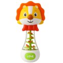 LEAN Toys Grzechotka Zabawka Dla Niemowlaka Lew Z Kolorowymi Kuleczkami