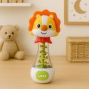 LEAN Toys Grzechotka Zabawka Dla Niemowlaka Lew Z Kolorowymi Kuleczkami