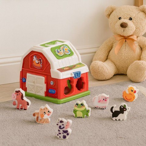 LEAN Toys Interaktywny Domek Farma Muzyczna Stodoła Ze Zwierzętami Światła Dźwięki