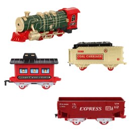 LEAN Toys Kolejka Elektryczna Pociąg Klasyczny Światła Dźwięki Dym 24 el.