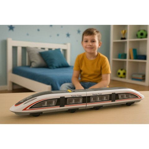 LEAN Toys Pociąg Pasażerski Pośpieszny Otwierane Drzwi Światła Dźwięki