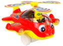 LEAN Toys Samolot Pchacz Dzwonek Kij Pilot Czerwony