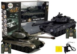 LEAN Toys Zestaw Czołgów Bitewnych Zdalnie Sterowane R/C 1:28 Zielony i Czarny