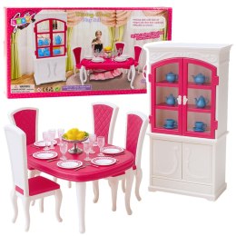 LEAN Toys Zestaw Jadalnia Dla Lalek Stół Krzesła Kredens Zastawa