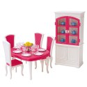 LEAN Toys Zestaw Jadalnia Dla Lalek Stół Krzesła Kredens Zastawa