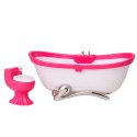 LEAN Toys Zestaw Łazienkowy Dla Lalek Wanna Toaleta Umywalka Z Lustrem
