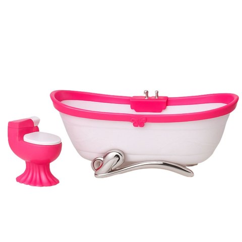 LEAN Toys Zestaw Łazienkowy Dla Lalek Wanna Toaleta Umywalka Z Lustrem