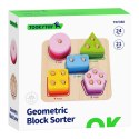 TOOKY TOY Drewniany Sorter Geometryczny Nauka Kształtów Liczenia