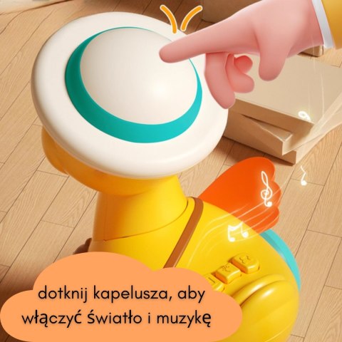 WOOPIE BABY Żółta Kaczuszka z Różowym Króliczkiem w Przyczepce do Ciągnięcia